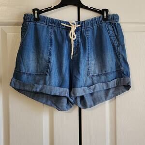 Mavi Women's Laila New Fit‎ Shorts Indigo Brushed Super Soft Size 27 Rolled Hem